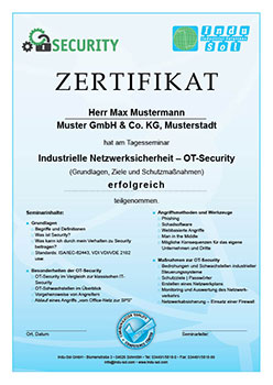 Industrial Security Seminar Zertifikat
