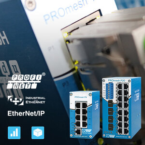 Ethernet/Profinet Switches PROmesh with EMC-Diagnosis
