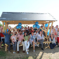 The Indu-Sol team at the outoor meeting room