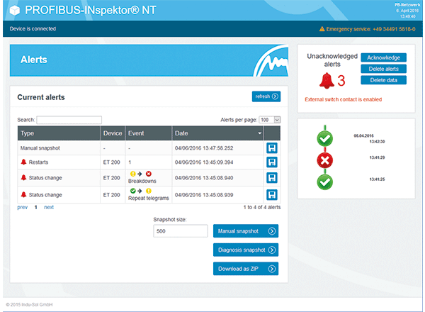 PROFIBUS-INspektor® NT - Alerting