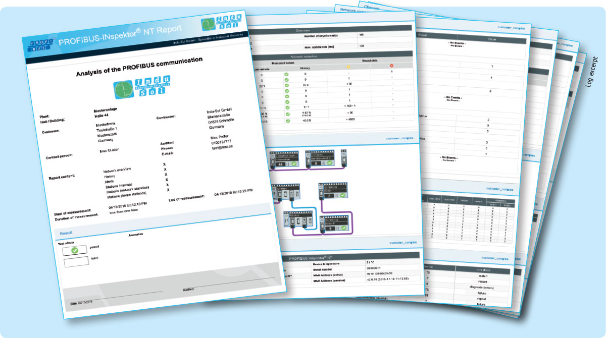 PROFIBUS-INspektor® NT: easy PROFIBUS acceptance log creation