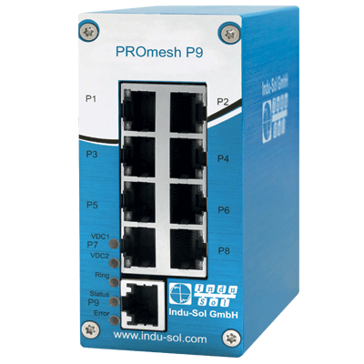 Industrial Switch for Ethernet and PROFINET - PROmesh P9