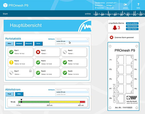 PROFINET Switch PROmesh P9 Screenshot