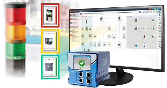Traffic light feature associated with PROFInet INspektor®